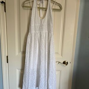 BB Dakota White Backless Eyelet Dress